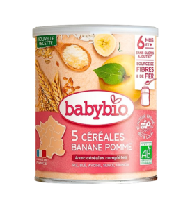 Babybio 5 Cereales Banane Pomme 220g