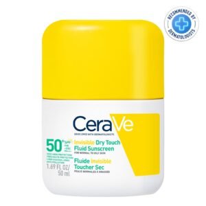 CeraVe Fluide Invisible Toucher Sec SPF50+ | Peau Normale à grasses | Tendance acnéique | 50ml