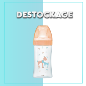 Dodie – Biberon verre Sensation+ (0-6 M) 3 vitesses débit 2 – Beige biche – 270 ml – DESTOCKAGE
