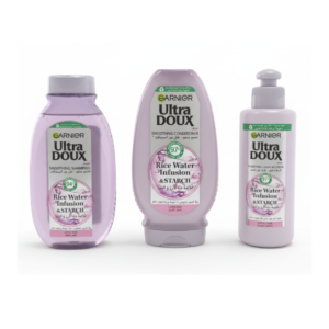 Garnier Routine Ultra doux Rice shampooing 200ml+ Leave-in +Apres-shampooing 200ml
