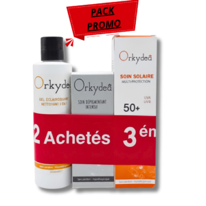 Orkydea Gel Nettoyent Eclaircissant+Ecran Solaire+Soin Anti-Taches Pack