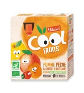VITABIO COOL FRUITS POMME PECHE ABRICOT 4 X 90G