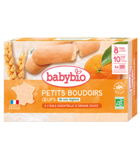 BABYBIO Petits Boudoirs à l&rsquo;huile Essentielle d&rsquo;orange Douce 120G