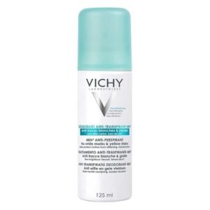 Vichy Dermo-Tolérance Déodorant Anti-Transpirant 48H Anti-Traces Jaunes et Blanches Aérosol | 125ml